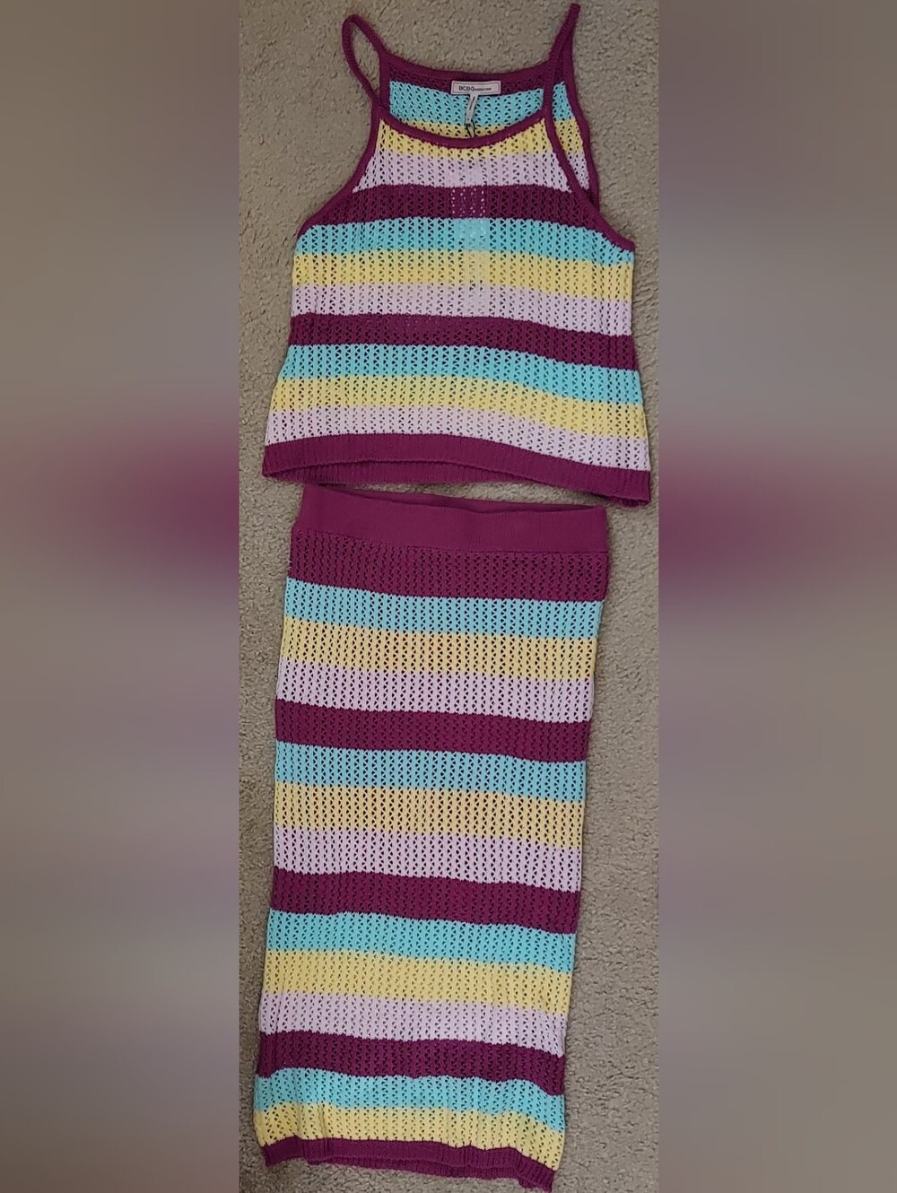 BCBGeneration Striped Knit Skirt Set 2P-001